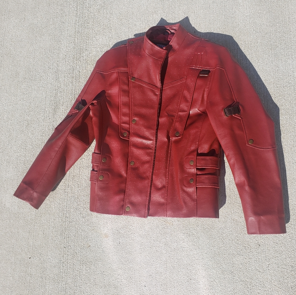 Red Starlord (Peter Quill) cosplay leather jacket